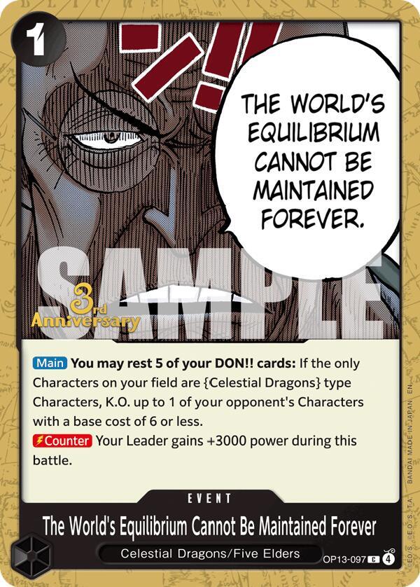 The World's Equilibrium Cannot Be Maintained Forever OP13-097 – 3rd Anniversary Tournament Cards | One Piece TCG