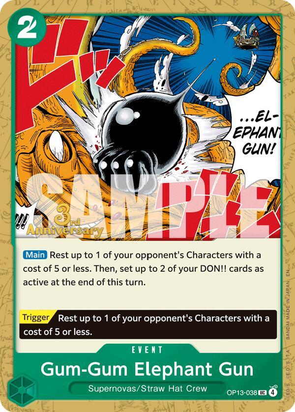 Gum-Gum Elephant Gun OP13-038 – 3rd Anniversary Tournament Cards | One Piece TCG