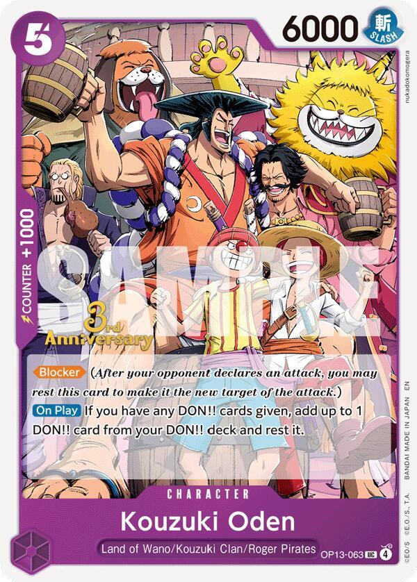 Kouzuki Oden OP13-063 – 3rd Anniversary Tournament Cards | One Piece TCG