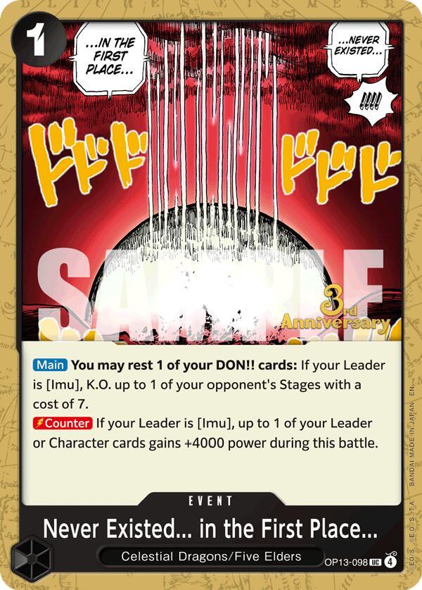 Never Existed... in the First Place... OP13-098 – 3rd Anniversary Tournament Cards | One Piece TCG