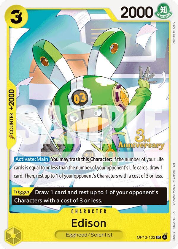 Edison OP13-102 – 3rd Anniversary Tournament Cards | One Piece TCG