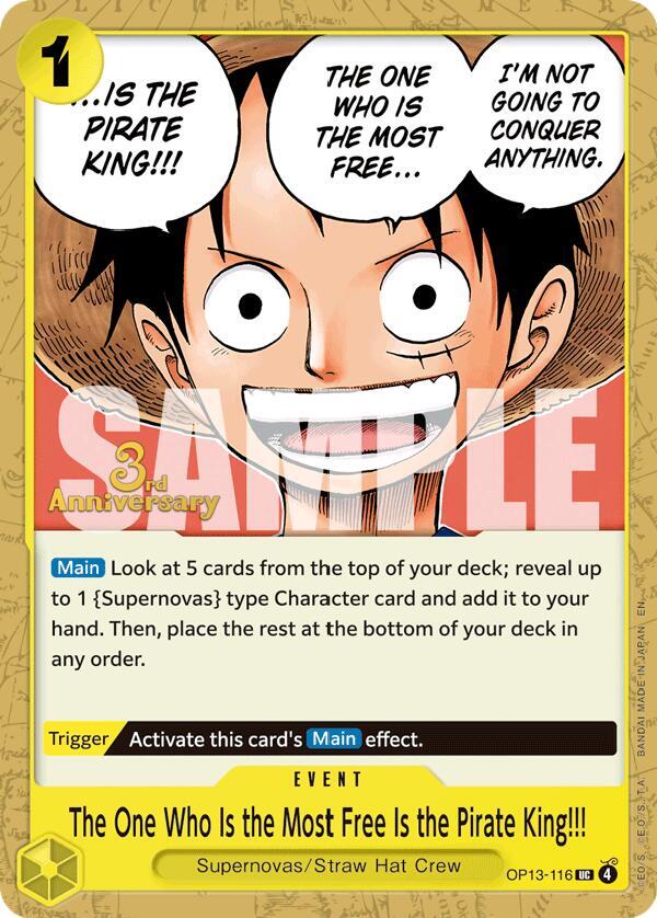 The One Who Is the Most Free Is the Pirate King!!! OP13-116 – 3rd Anniversary Tournament Cards | One Piece TCG