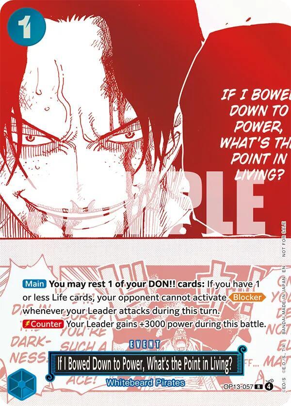 If I Bowed Down to Power, What's the Point in Living? 3rd Anniversary Treasure Campaign Pack OP13-057 | One Piece TCG
