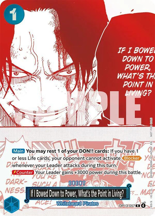 If I Bowed Down to Power, What's the Point in Living? 3rd Anniversary Treasure Campaign Pack OP13-057 | One Piece TCG