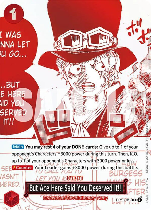 But Ace Here Said You Deserved It!! 3rd Anniversary Treasure Campaign Pack OP13-019 | One Piece TCG