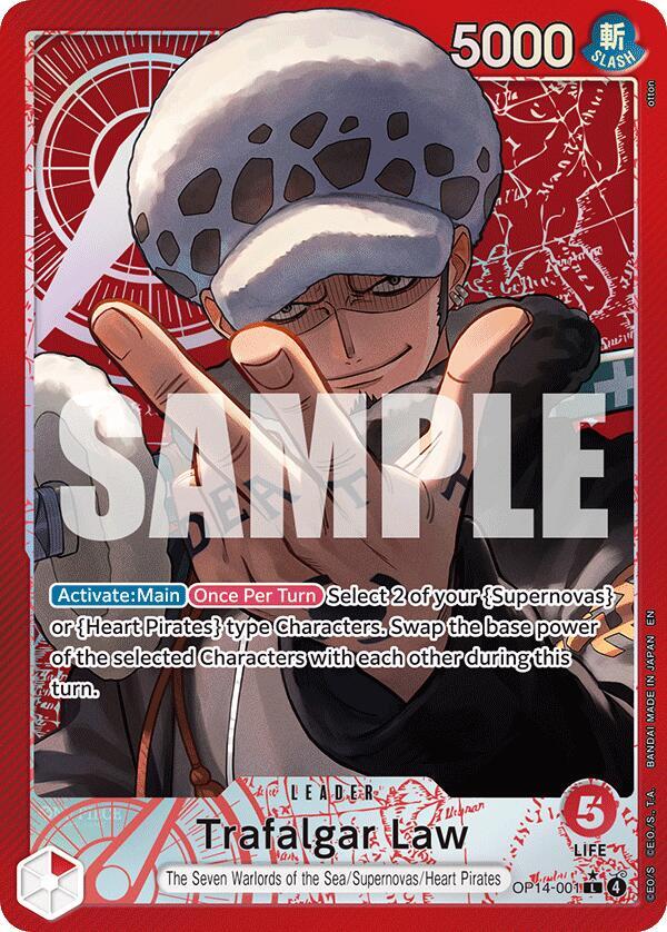 Trafalgar Law Alternate Art OP14-001 – The Azure Sea's Seven | One Piece TCG