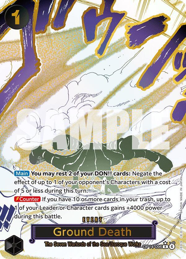 Ground Death Alternate Art OP14-096 – The Azure Sea's Seven | One Piece TCG
