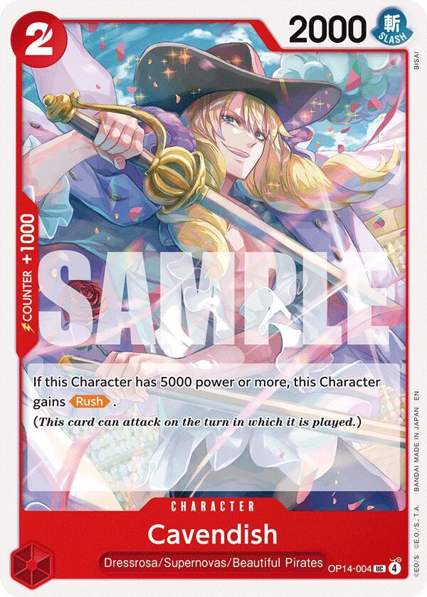 Cavendish OP14-004 – The Azure Sea's Seven | One Piece TCG