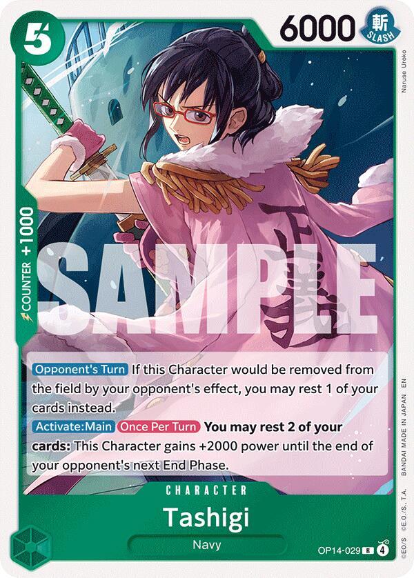 Tashigi OP14-029 – The Azure Sea's Seven | One Piece TCG