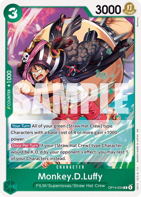 Monkey.D.Luffy - OP14-34 OP14-034 – The Azure Sea's Seven | One Piece TCG