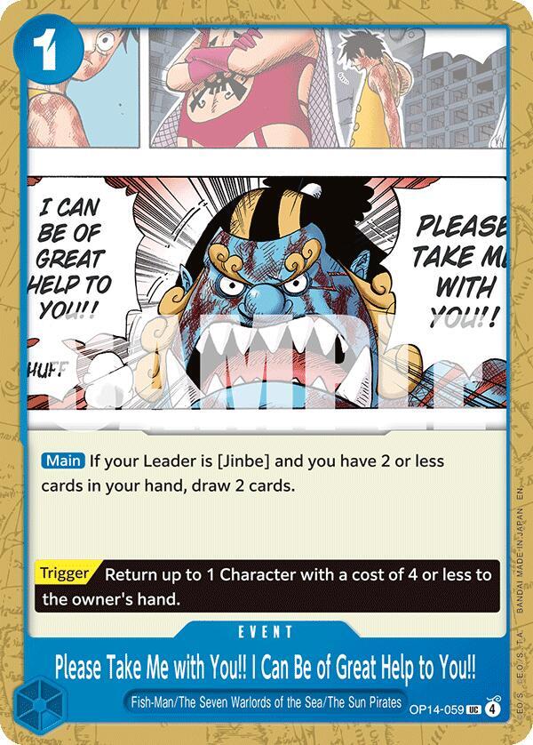 Please Take Me with You!! I Can Be of Great Help to You!! OP14-059 – The Azure Sea's Seven | One Piece TCG