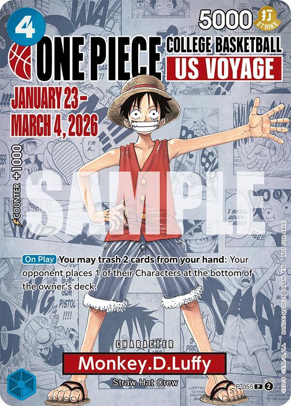Monkey.D.Luffy College Basketball US Voyage P-055 | One Piece TCG