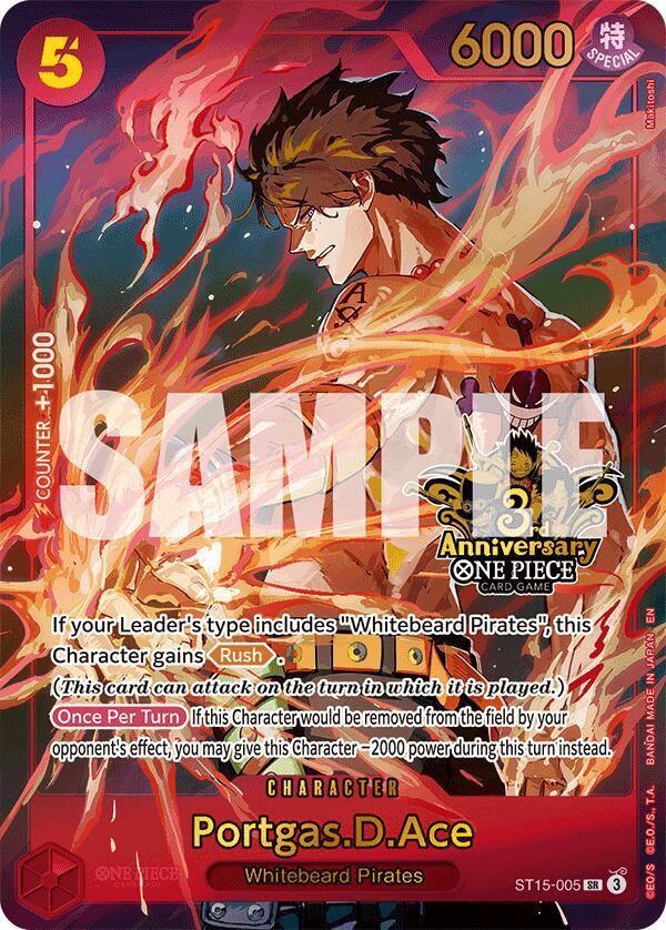 Portgas.D.Ace Japanese Version 3rd Anniversary Set ST15-005 | One Piece TCG
