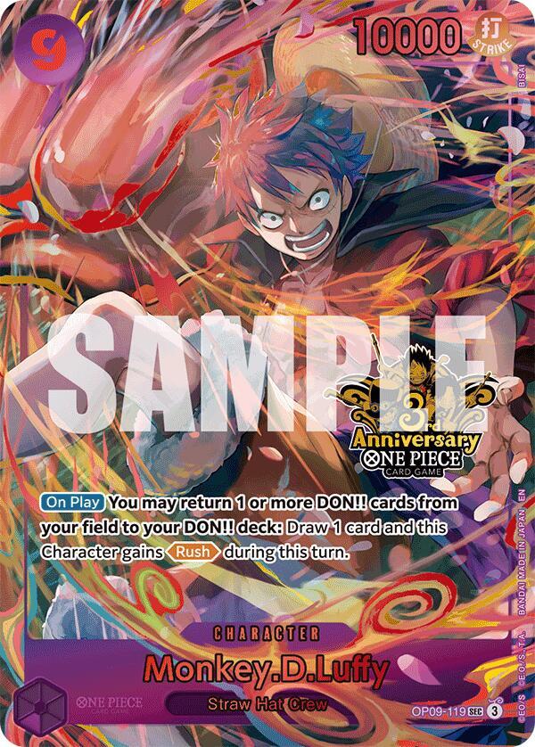 Monkey.D.Luffy Japanese Version 3rd Anniversary Set OP09-119 | One Piece TCG