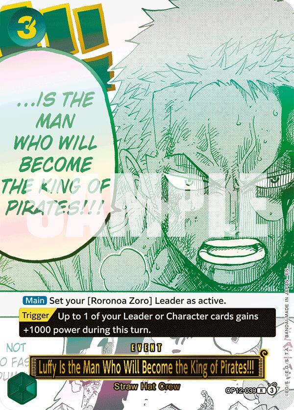 Luffy Is the Man Who Will Become the King of Pirates!!! Japanese Version 3rd Anniversary Set OP12-039 | One Piece TCG