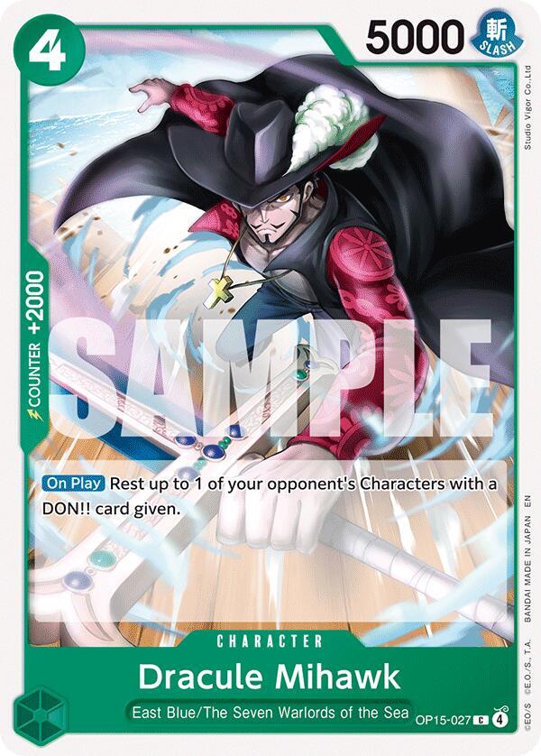 Dracule Mihawk OP15-027 – Adventure on Kami's Island | One Piece TCG