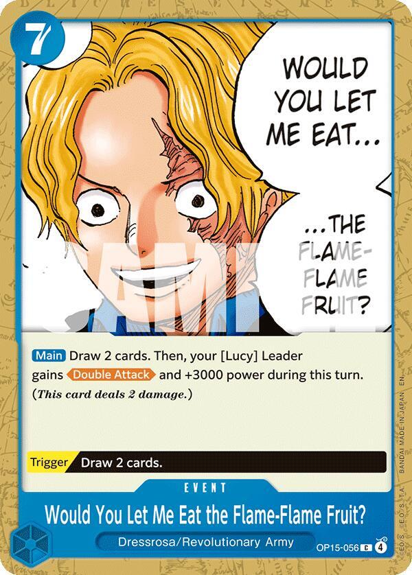 Would You Let Me Eat the Flame-Flame Fruit? OP15-056 – Adventure on Kami's Island | One Piece TCG