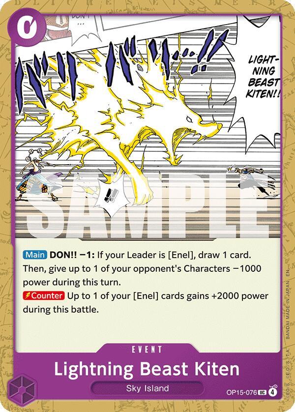 Lightning Beast Kiten OP15-076 – Adventure on Kami's Island | One Piece TCG