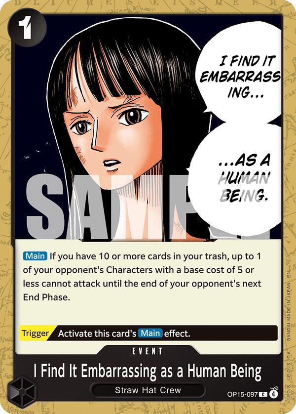 I Find It Embarrassing as a Human Being OP15-097 – Adventure on Kami's Island | One Piece TCG