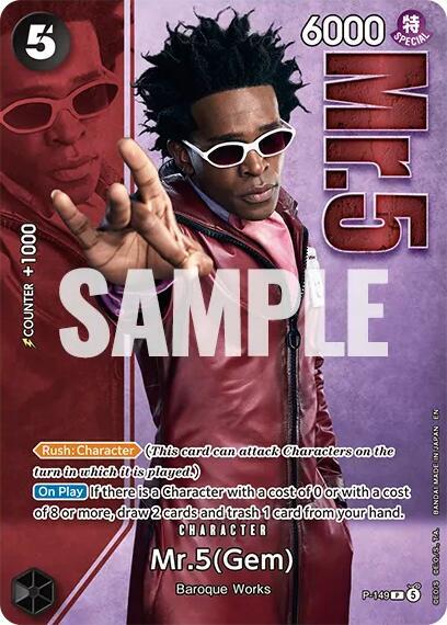 Mr.5 (Gem) Premium Card Collection -Live Action Edition Vol.2 Baroque Works- P-149 | One Piece TCG