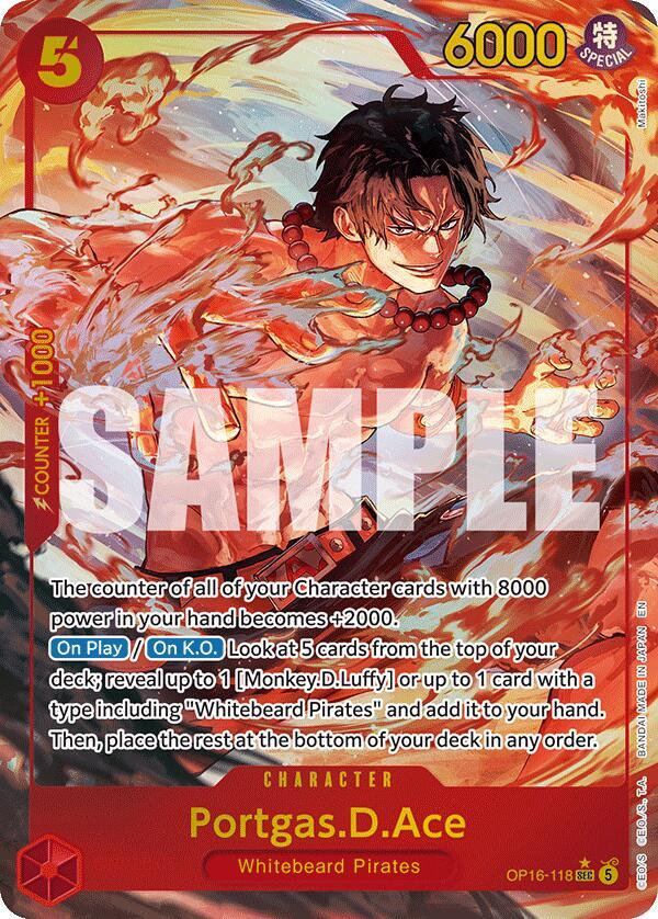 Portgas.D.Ace Alternate Art OP16-118 – The Time of Battle | One Piece TCG