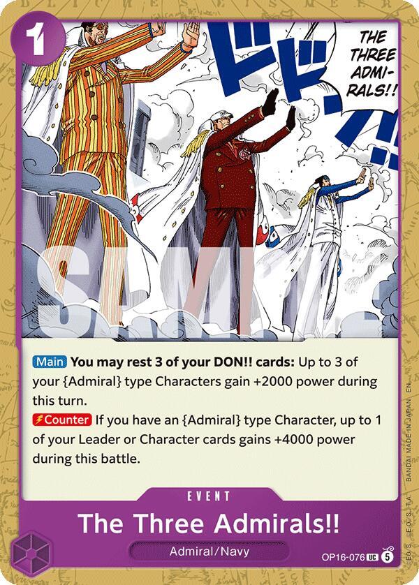 The Three Admirals!! OP16-076 – The Time of Battle | One Piece TCG