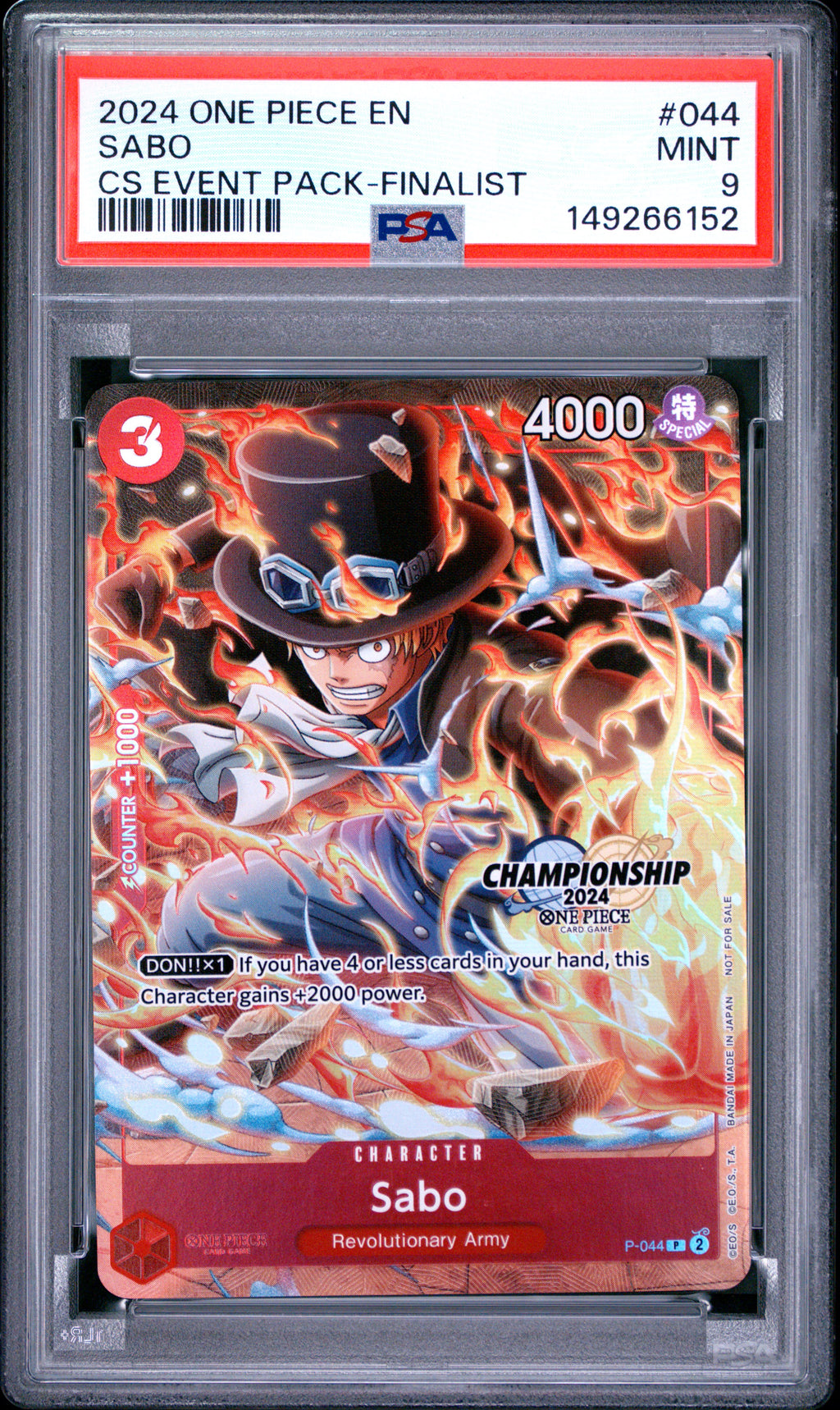 Sabo Finalist P-044 CS 2024 Event Pack | PSA 9