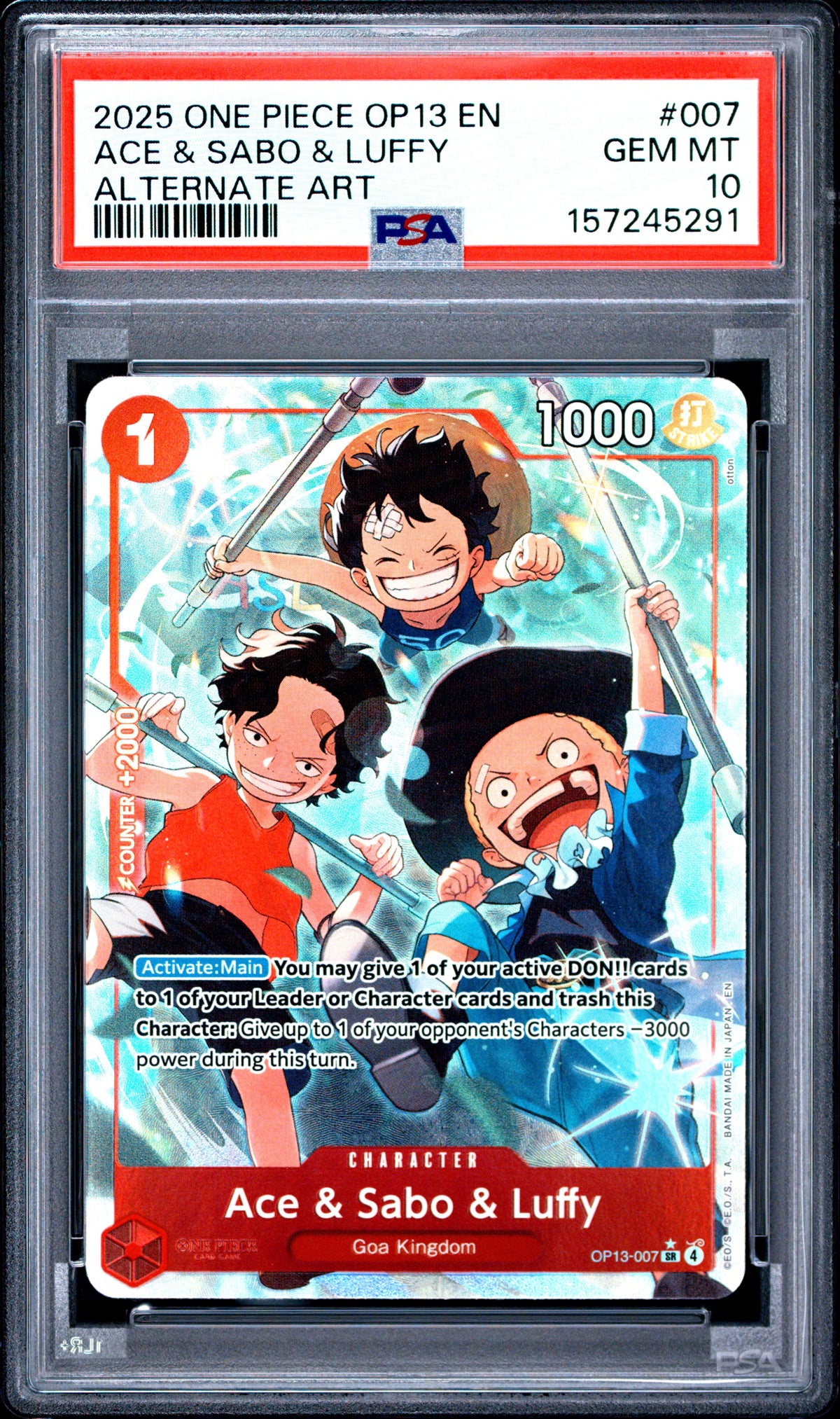 Ace & Sabo & Luffy Alternate Art Sequential Set