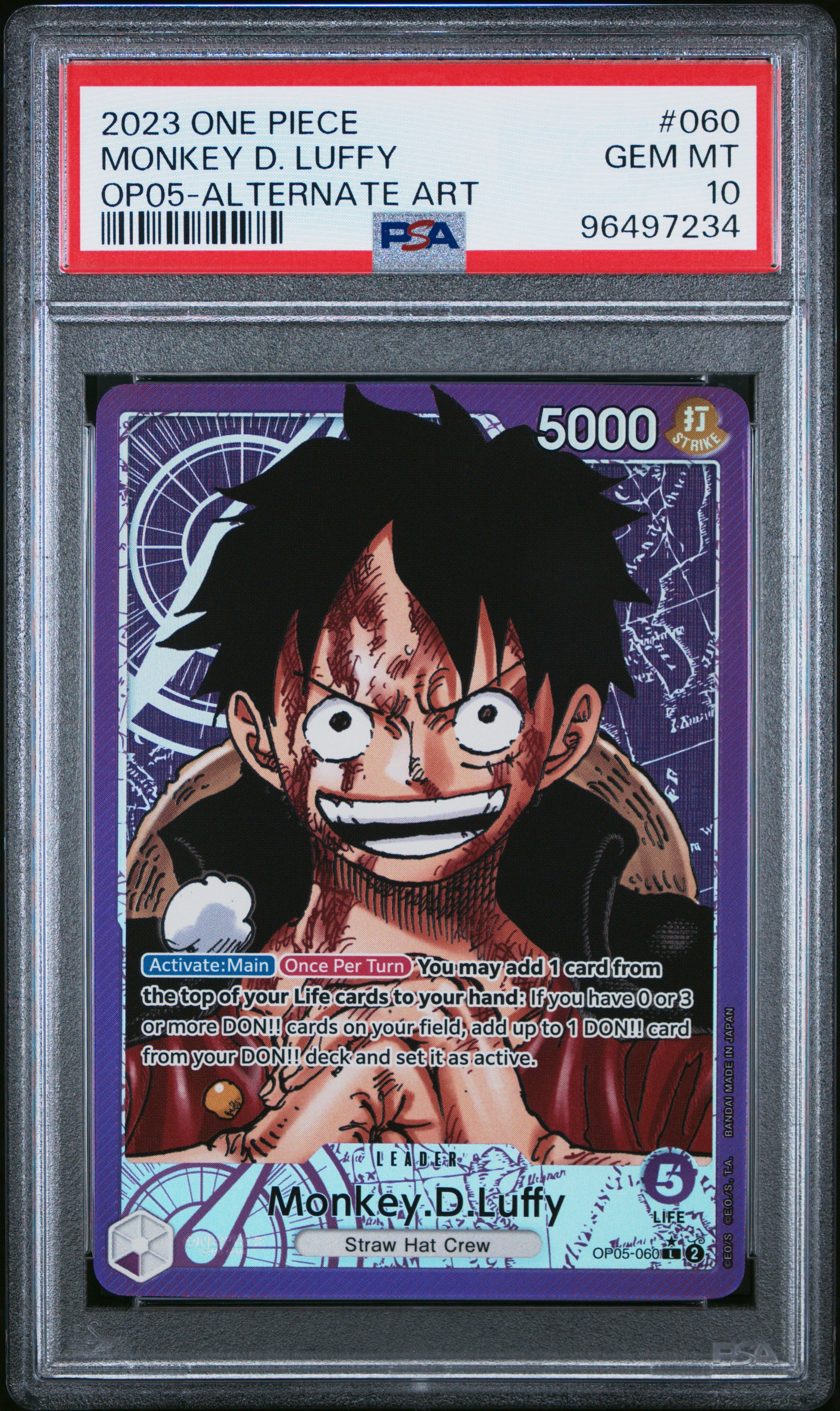 Monkey D. Luffy Leader OP05-060 | PSA 10