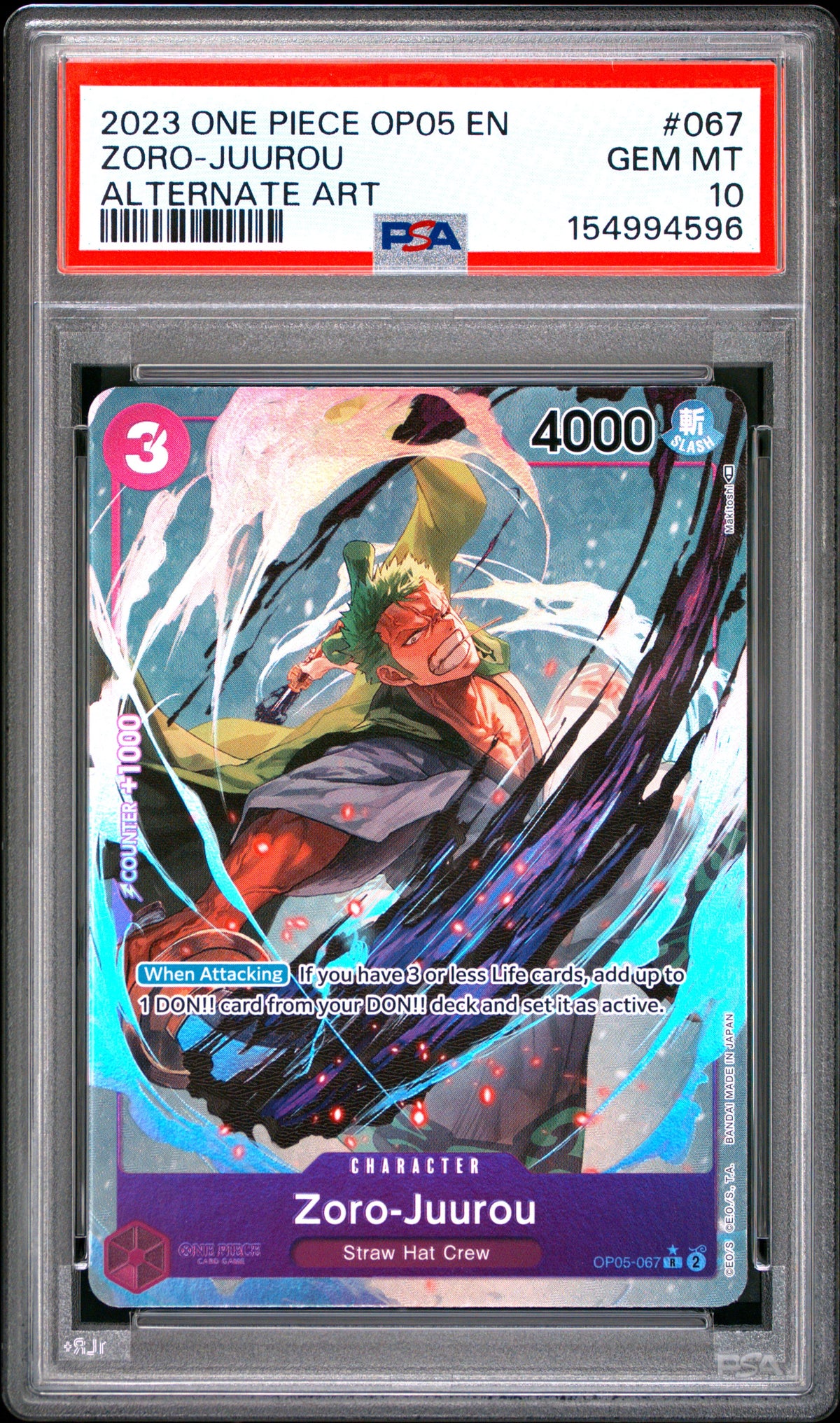 Zoro-Juurou Alternate Art OP05-067 | PSA 10