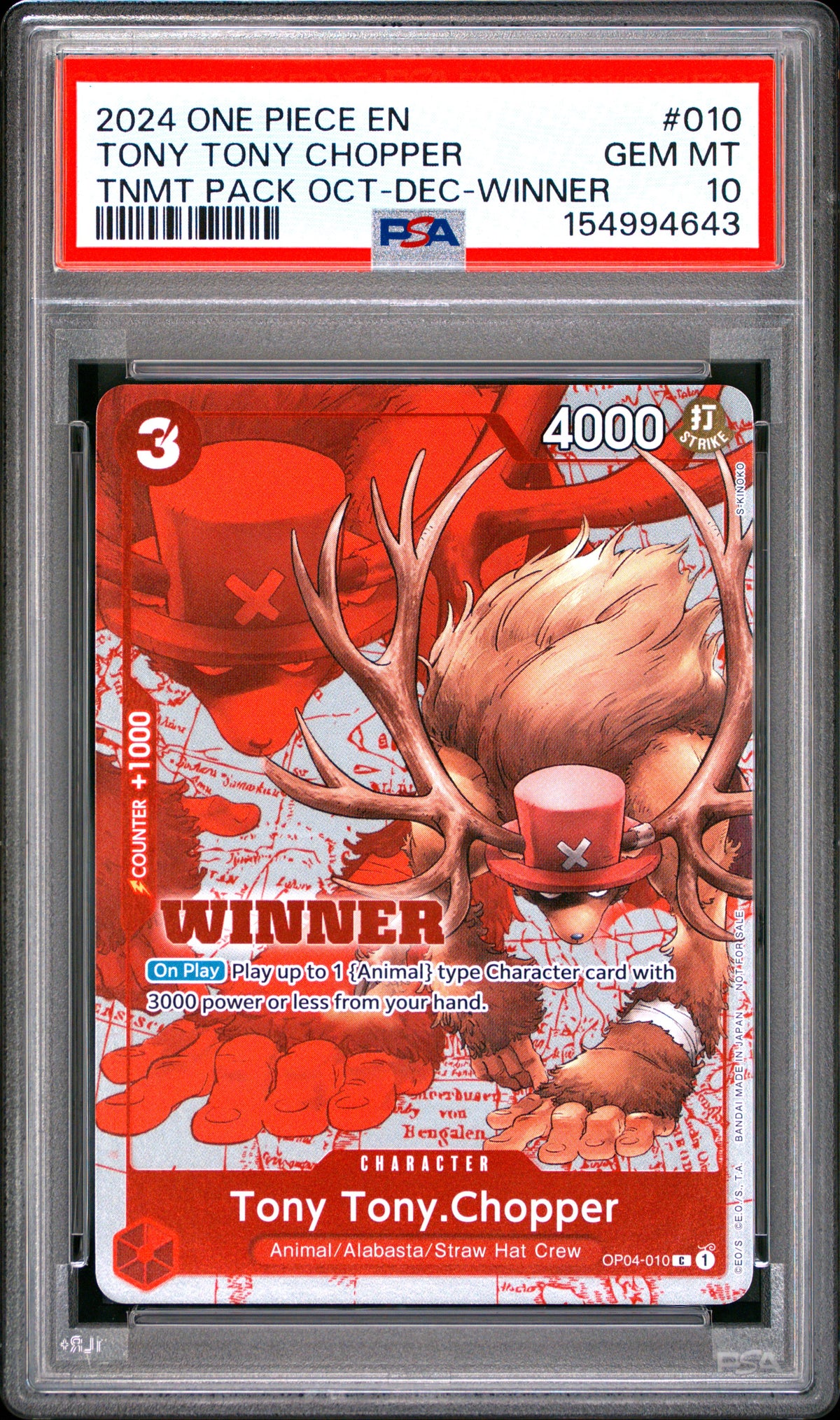 Tony Tony. Chopper Winner Pack OP04-010 | PSA 10