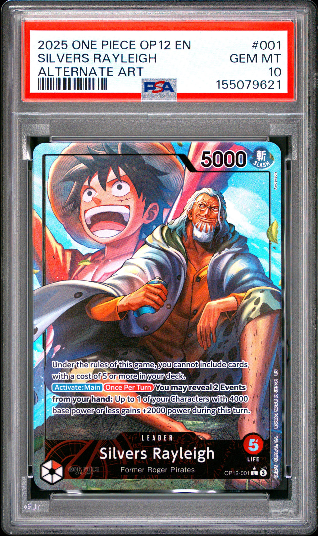 Silvers Rayleigh Alternate Art OP12-001 | PSA 10