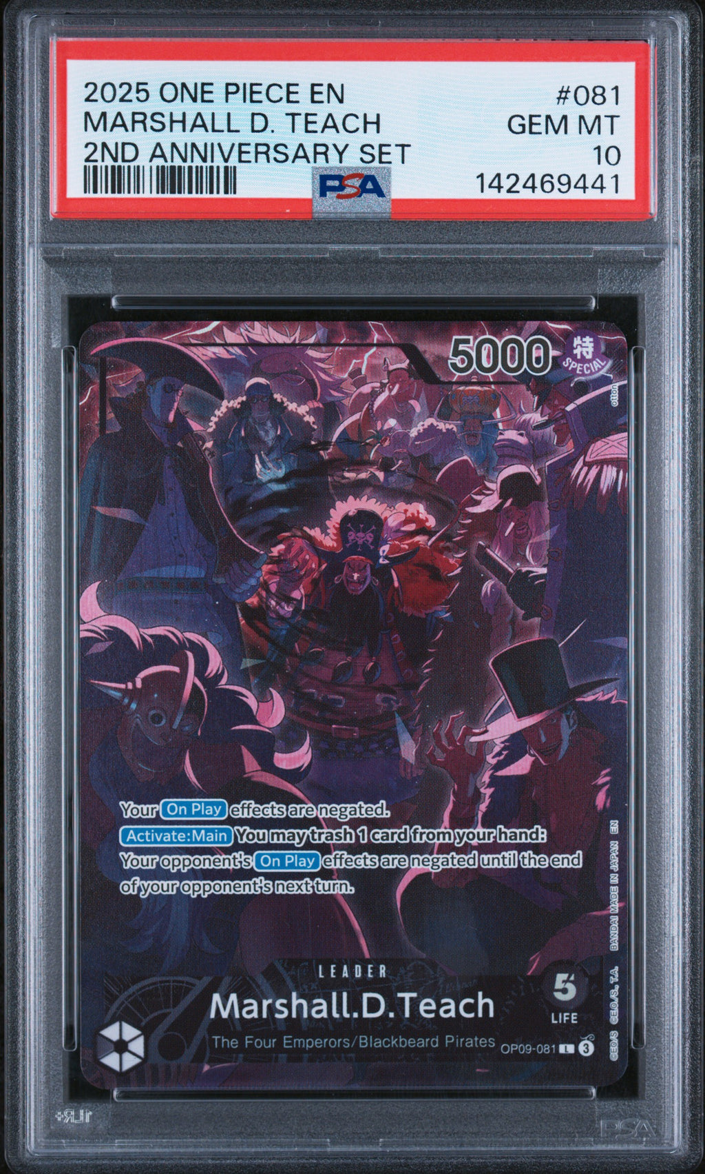 Marshall D. Teach OP09-081 2nd Anniversary Set | PSA 10