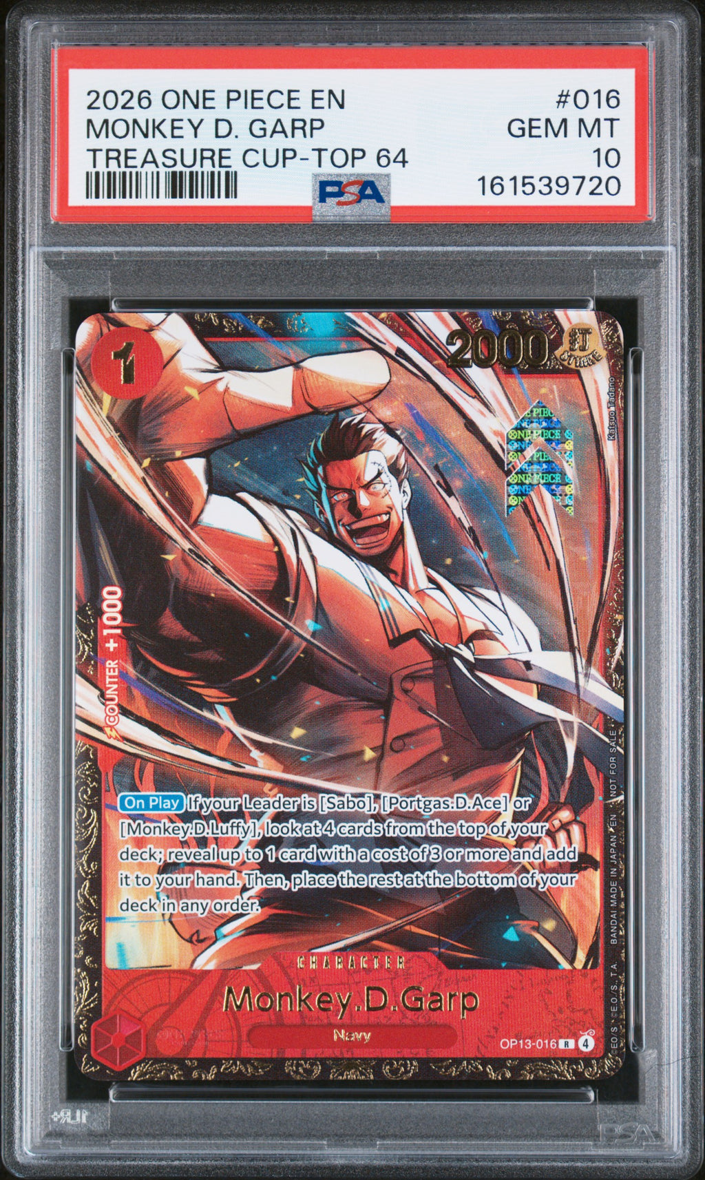 Monkey D. Garp Treasure Cup OP13-016 | PSA 10
