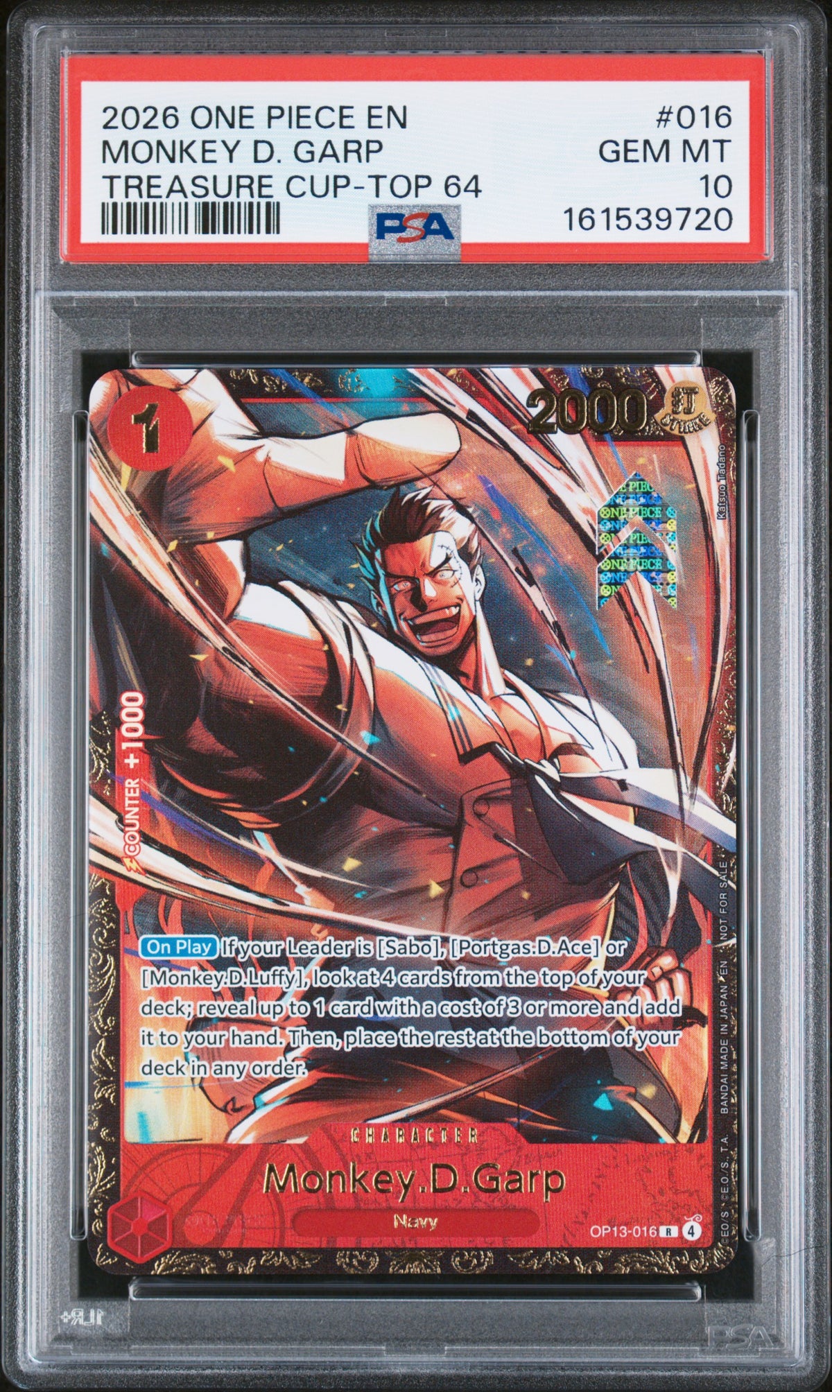 Monkey D. Garp Treasure Cup OP13-016 | PSA 10