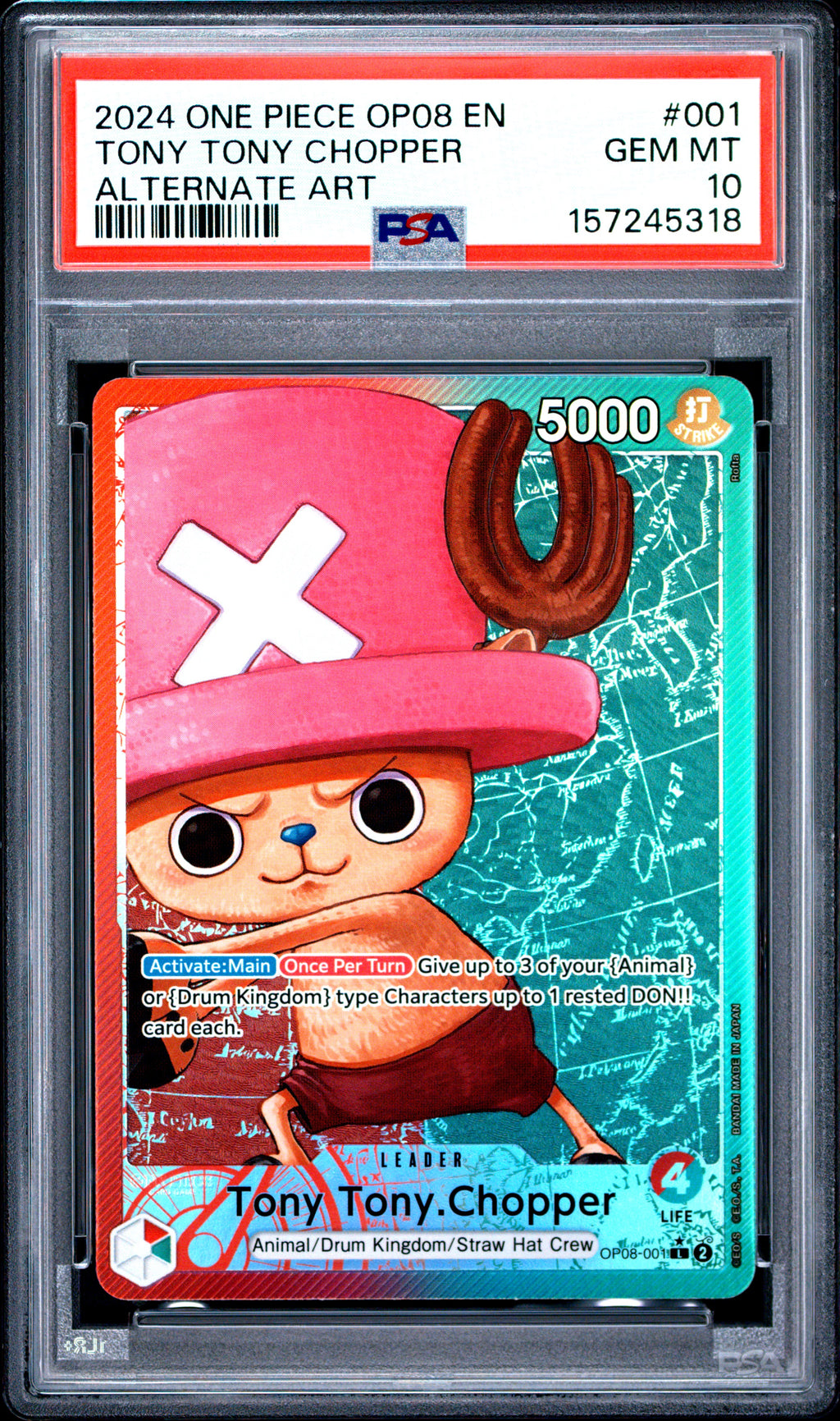 Tony Tony. Chopper Alternate Art OP08-001 | PSA 10